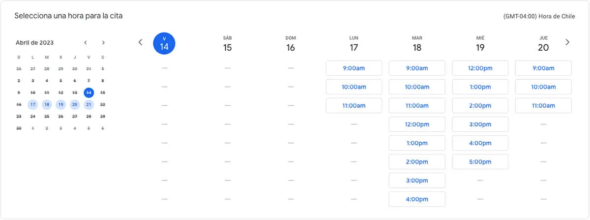 Google Calendar appointment schedule